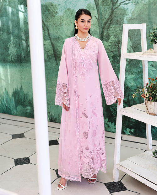pink lawn dress design Selbourne Rani Pink Printed Lawn Dress