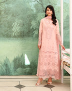 Azure Elan - Pink embroidered lawn dress - Veil Of Summer | Chikankari Edit | Roheenaz