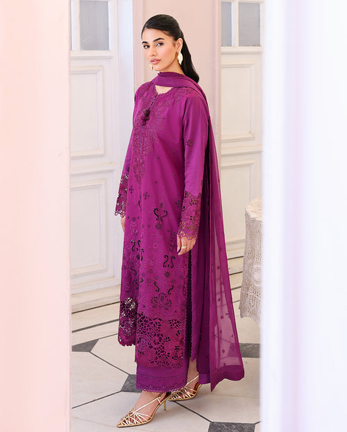 Elan Bloom - Purple embroidered lawn dress - Veil Of Summer | Chikankari Edit | Roheenaz