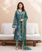 Gardenia Veil - Green Embroidered Lawn - Unstitched Lawn - Summer in Bloom | Printed Lawn | Roheenaz