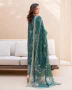 Gardenia Veil - Green Embroidered Lawn - Unstitched Lawn - Summer in Bloom | Printed Lawn | Roheenaz
