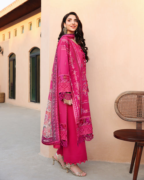 Ivoria - Magenta Embroidered Luxury Lawn - Unstitched Lawn - Summer reverie | luxury lawn | Roheenaz