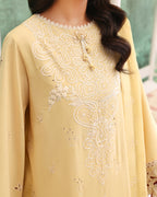 Lumiere Yellow - Yellow embroidered lawn dress - Unstitched lawn - Veil Of Summer | Chikankari Edit | Roheenaz