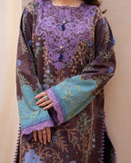 Petal Elan - Brown Embroidered Lawn - Unstitched Lawn - Summer in Bloom | Printed Lawn | Roheenaz