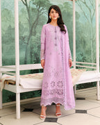 Petal Royal - Lilac embroidered lawn dress - Veil Of Summer | Chikankari Edit | Roheenaz