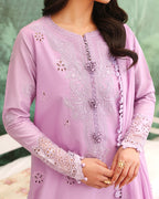 Petal Royal - Lilac embroidered lawn dress - Veil Of Summer | Chikankari Edit | Roheenaz
