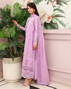 Petal Royal - Lilac embroidered lawn dress - Veil Of Summer | Chikankari Edit | Roheenaz
