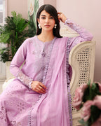 Petal Royal - Lilac embroidered lawn dress - Veil Of Summer | Chikankari Edit | Roheenaz
