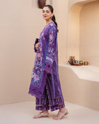 Rosette - Purple Embroidered Lawn - Unstitched Lawn - Summer in Bloom | Printed Lawn | Roheenaz