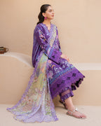 Rosette - Purple Embroidered Lawn - Unstitched Lawn - Summer in Bloom | Printed Lawn | Roheenaz