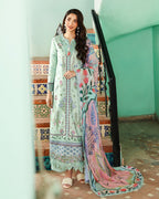 Rosaline - Aqua Mint Embroidered Luxury Lawn - Unstitched Lawn - Summer reverie | luxury lawn | Roheenaz