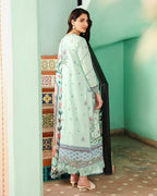 Rosaline - Aqua Mint Embroidered Luxury Lawn - Unstitched Lawn - Summer reverie | luxury lawn | Roheenaz