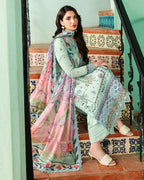 Rosaline - Aqua Mint Embroidered Luxury Lawn - Unstitched Lawn - Summer reverie | luxury lawn | Roheenaz