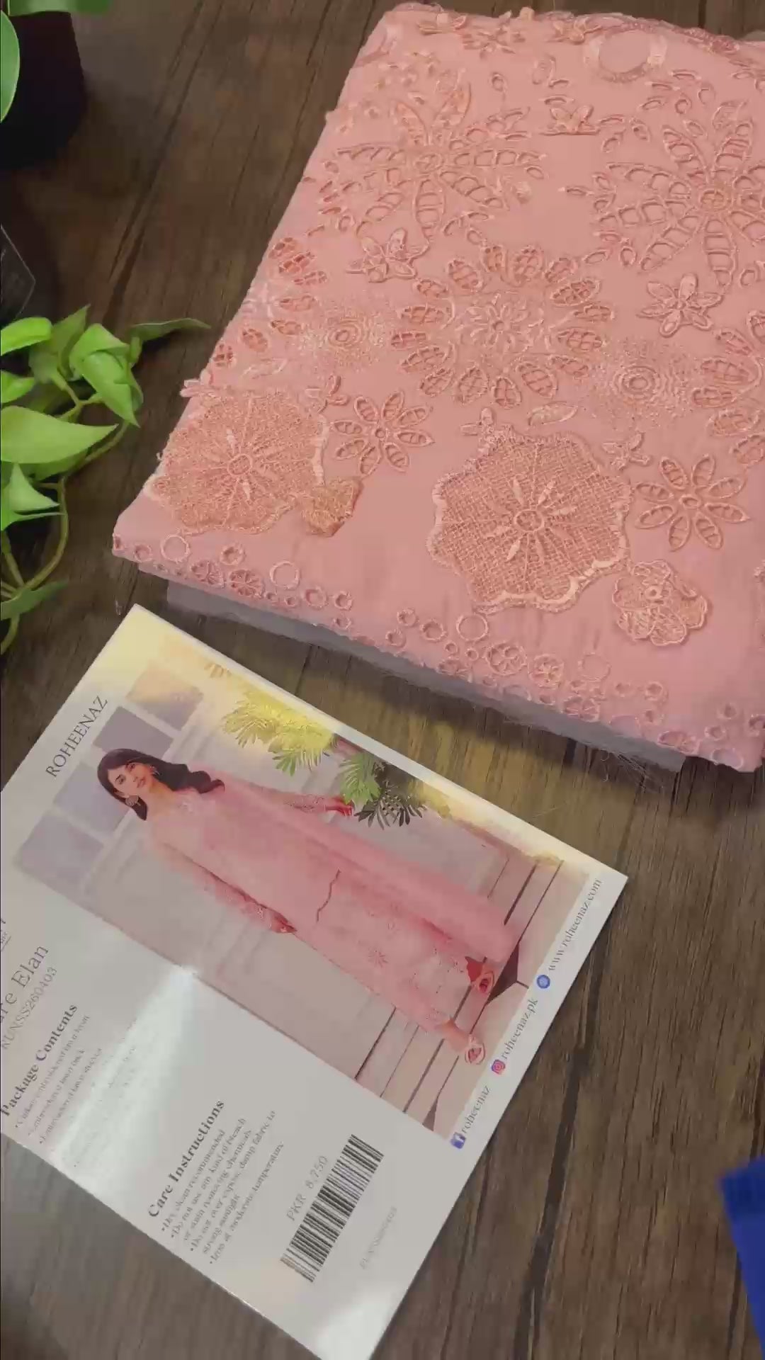 Azure Elan - Pink embroidered lawn dress - Veil Of Summer | Chikankari Edit | Roheenaz